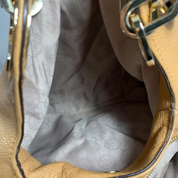 MICHAEL KORS Fulton Large Acorn Brown Leather Slouchy Shoulder Bag Tote VGC - Picture 12 of 13